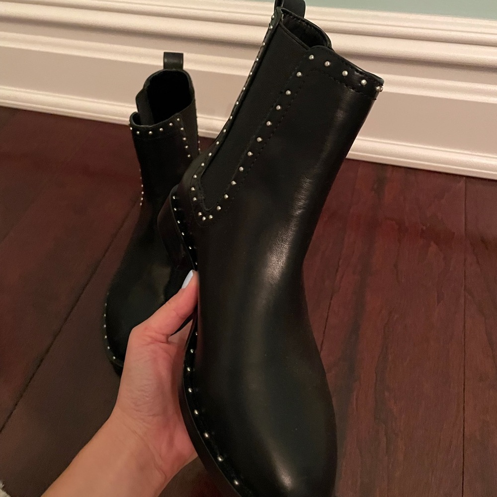 Black booties with little studs